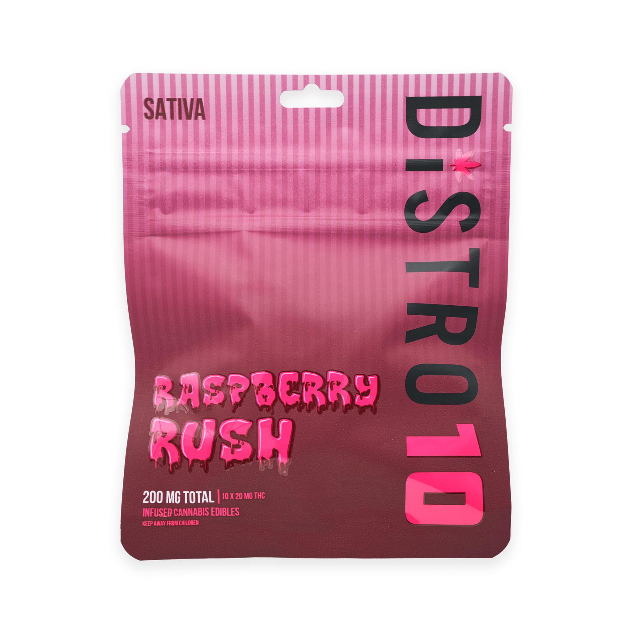 DISTRO 10 RASPBERRY RUSH GUMMIES 10X20MG