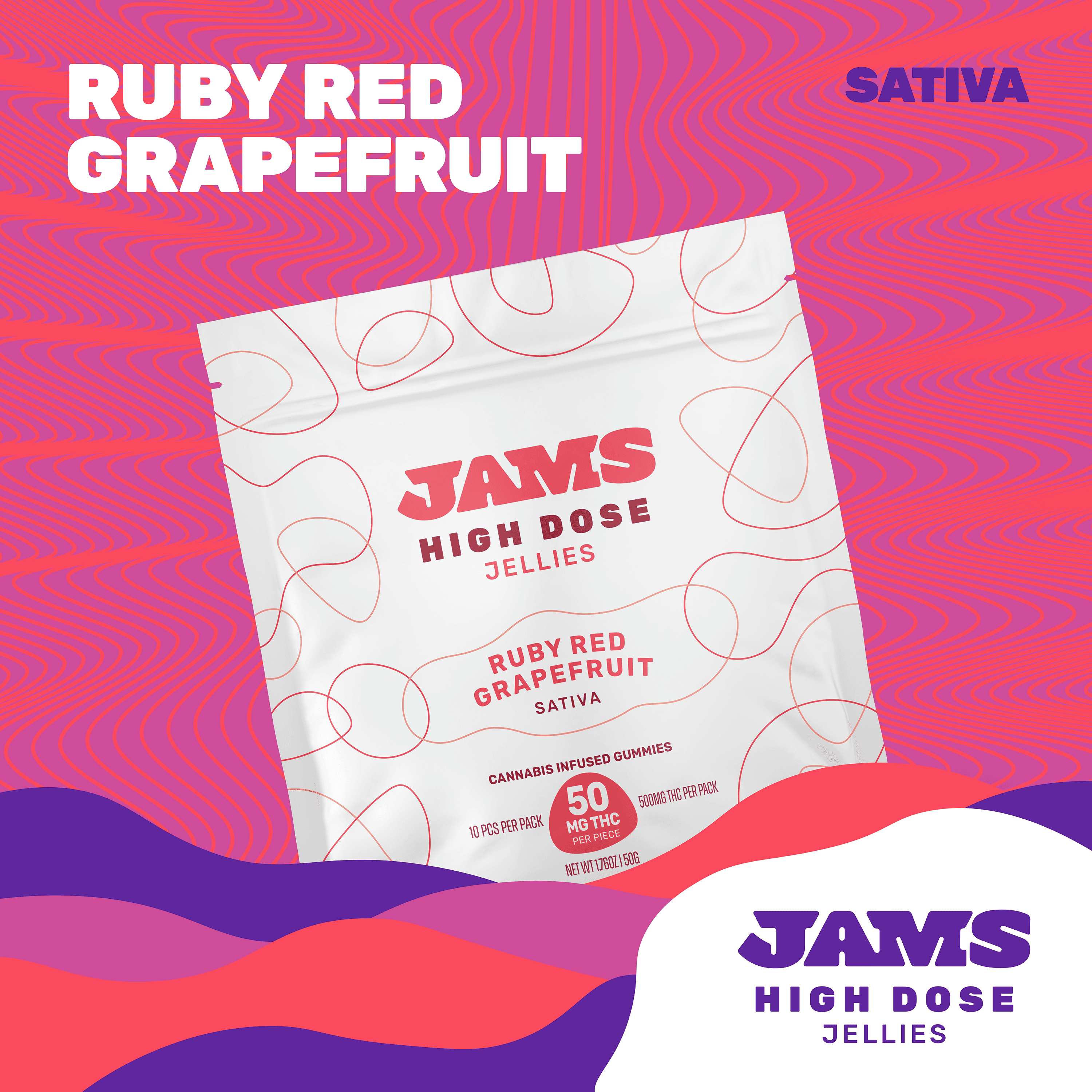 JAMS Ruby Red Grapefruit [10pk] (500mg)