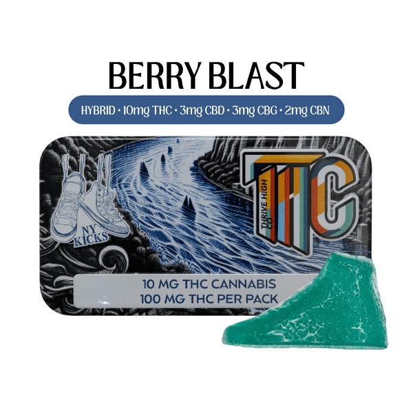 NY Kicks 100mg 10:3:3:2 THC CBG CBD CBN Gummies | Berry Blast