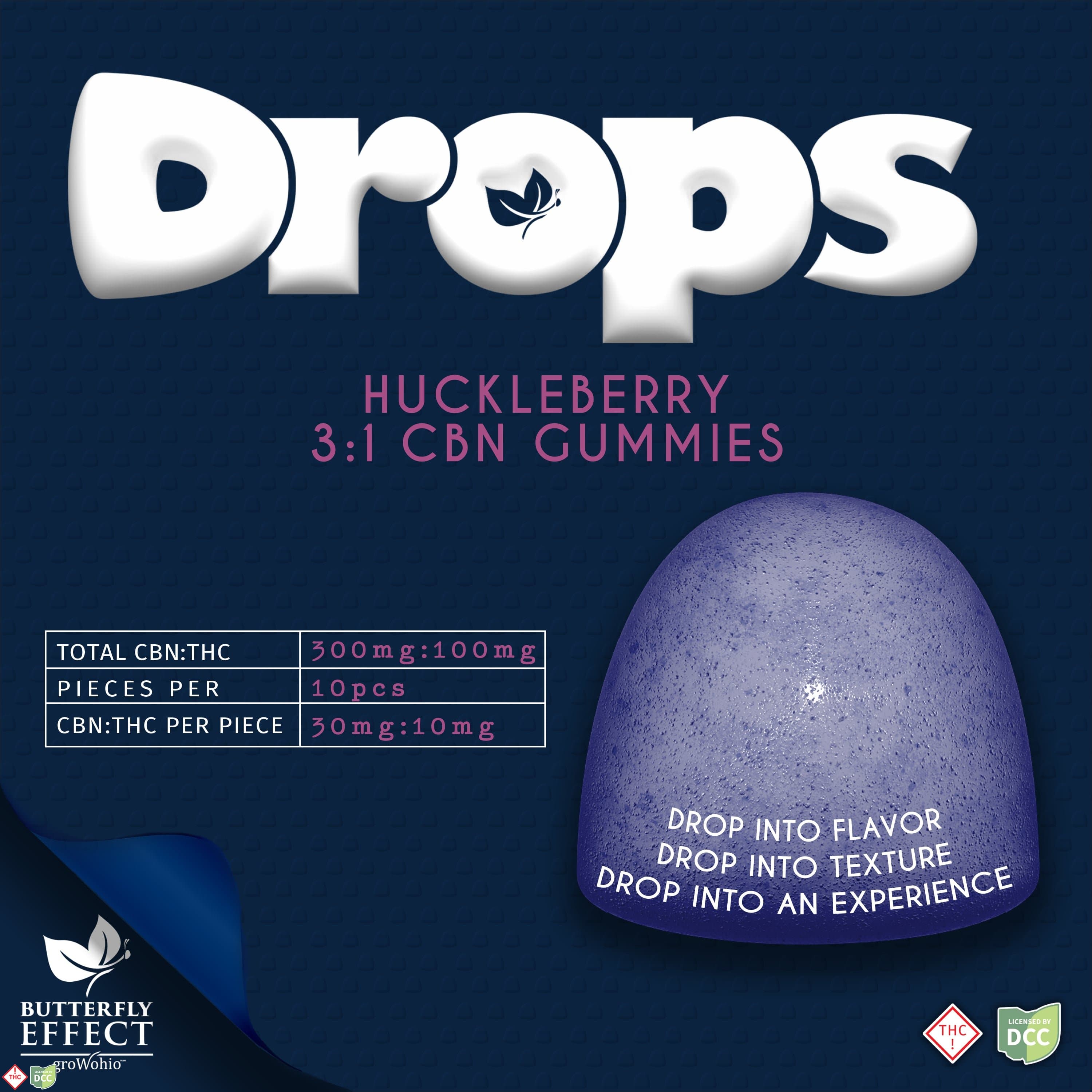 Butterfly Effect DROPS Huckleberry 3:1 CBN [10pk] (300mg CBN/100mg THC)