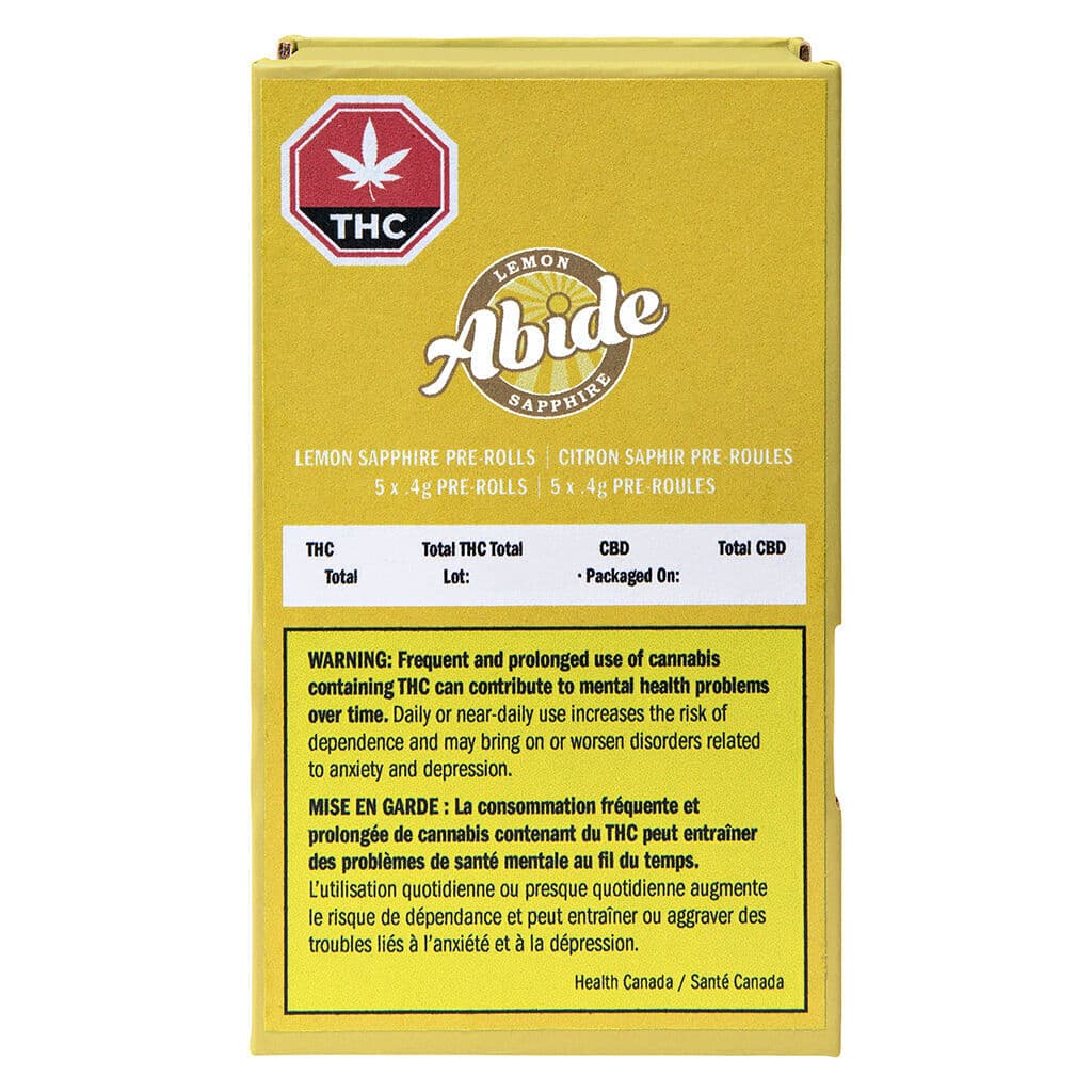 ABIDE INC. Lemon Sapphire Pre-Roll - 5x0.4g