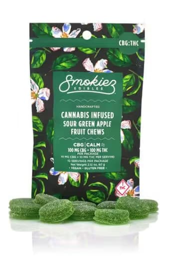 Smokiez Edibles Sour Green Apple - 1:1 (CBG/THC) | Gummy 10-Pack 100mg