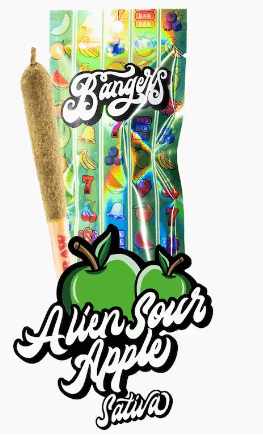 Bangers ALIEN SOUR APPLE 1.2G 2 PACK INFUSED PREROLLS