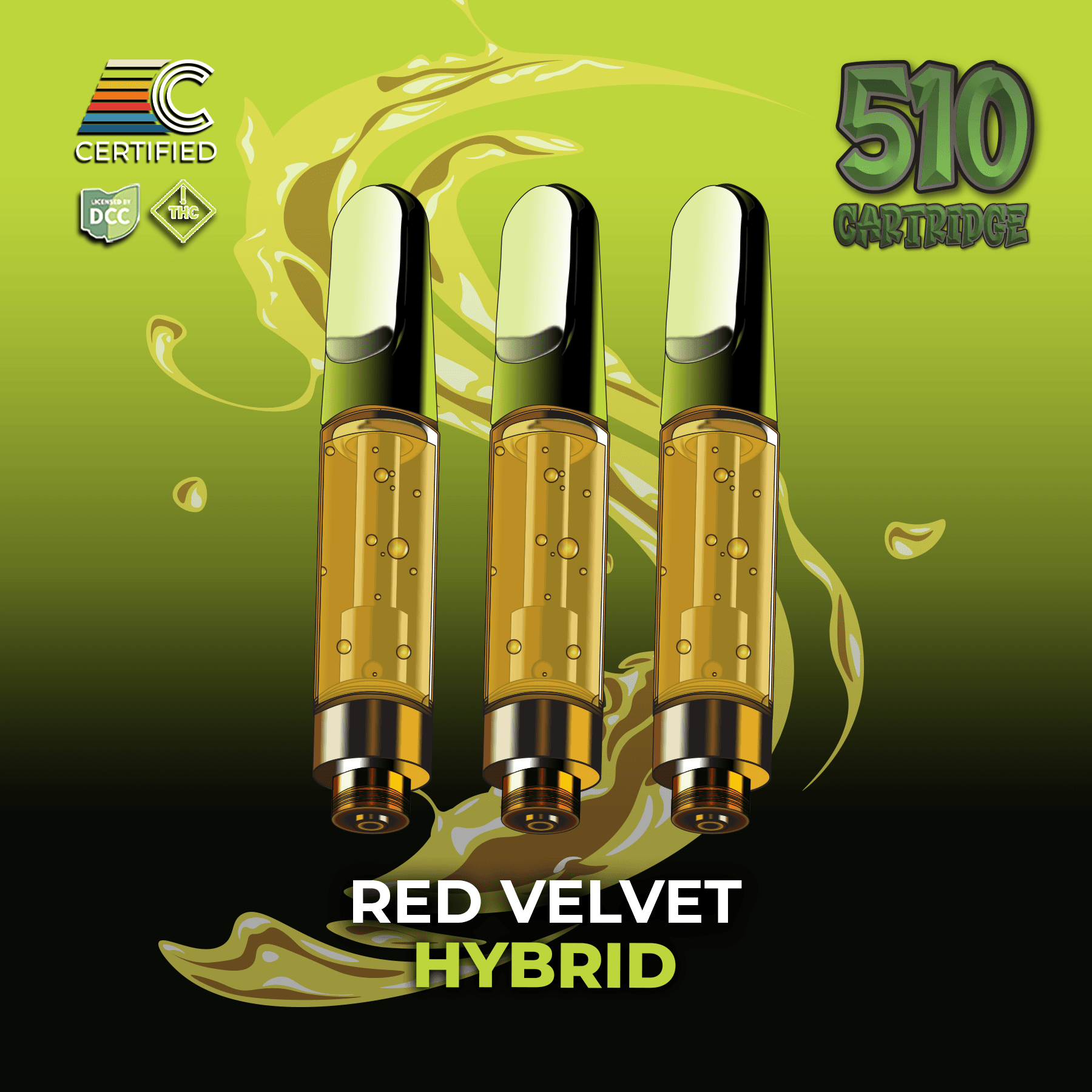 CERTIFIED Red Velvet | 3pk 1g Distillate Carts