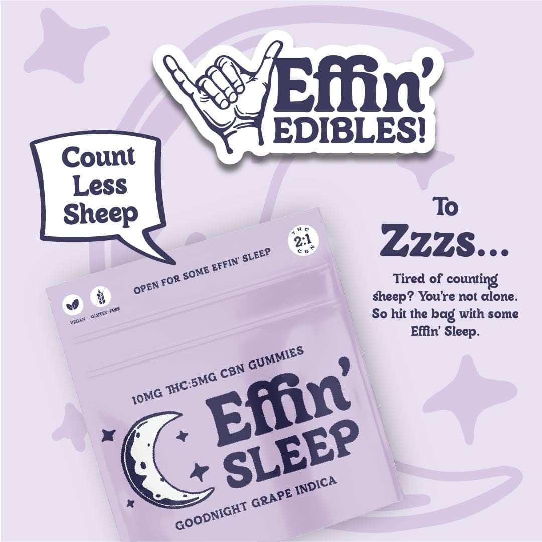 Effin' Sleep Goodnight Grape Indica 2:1 Soft Chews (100mg 20pk)