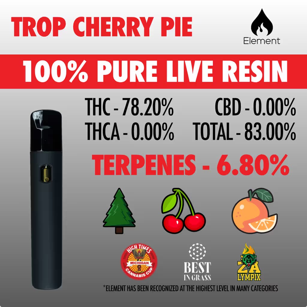 Element Element Trop Cherry Live Resin Disposable 1g