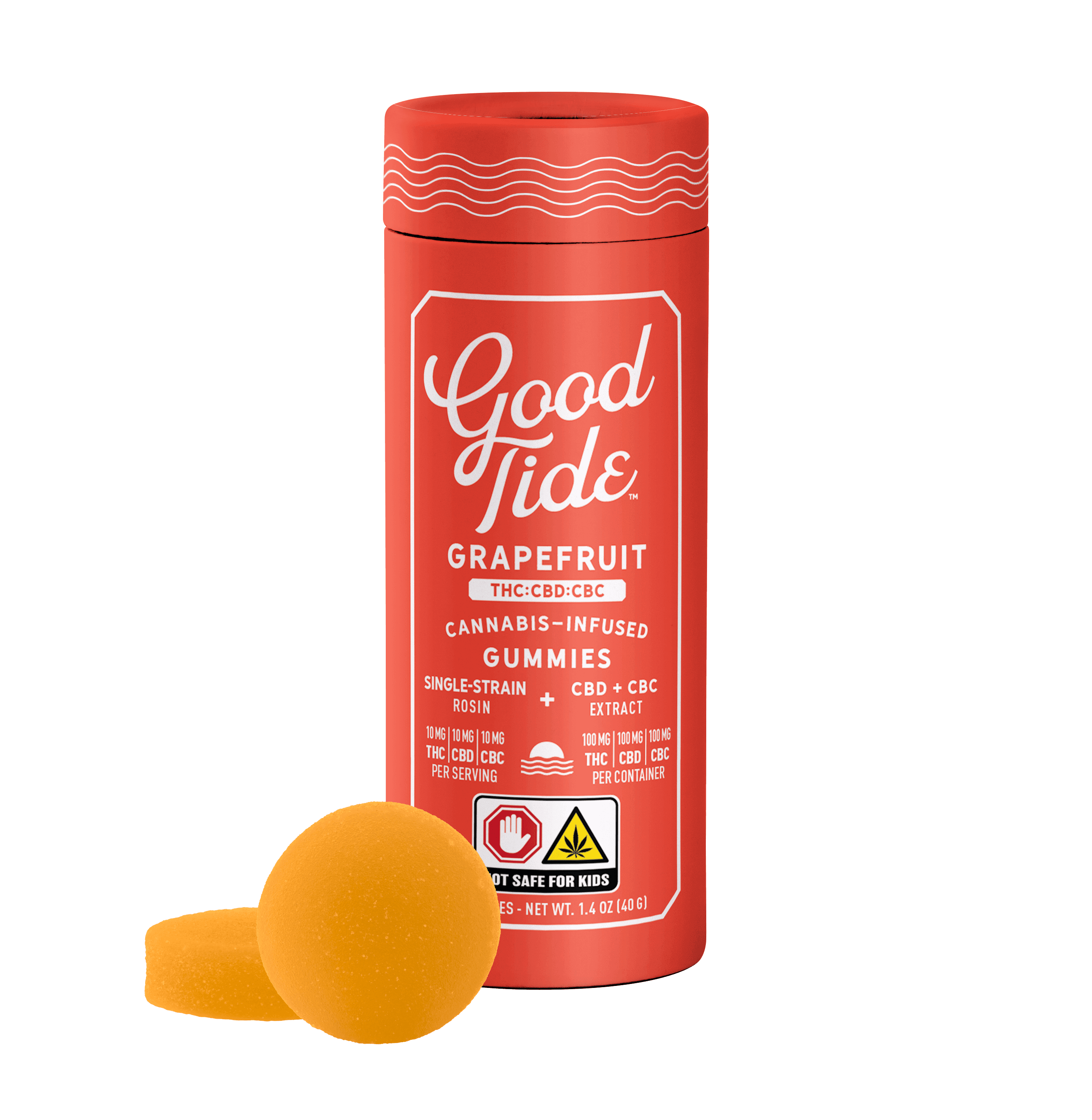 Good Tide Grapefruit | 1:1:1 THC:CBD:CBC | 10pk Solventless Soft Lozenges