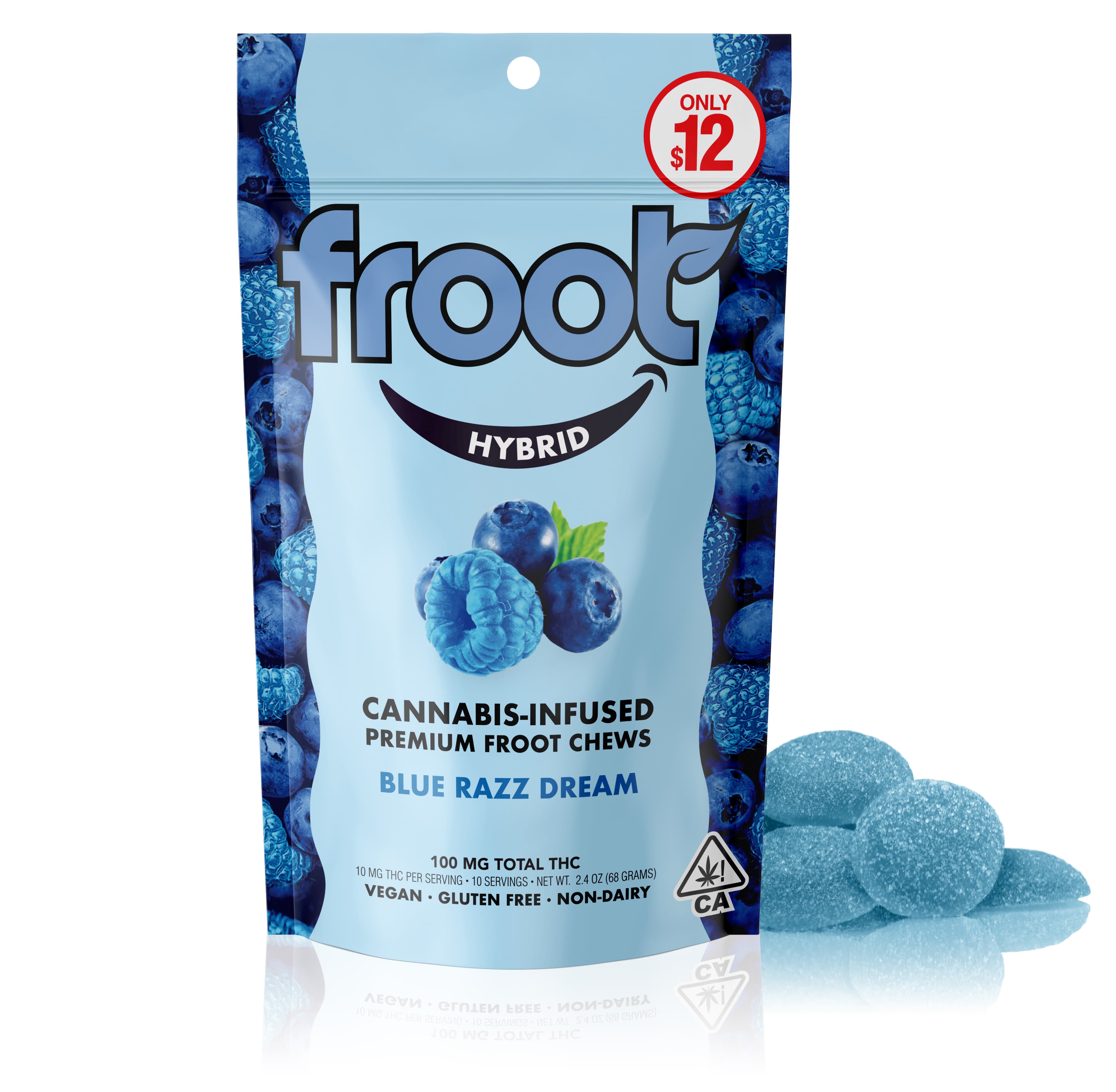 Froot Blue Razz Gummy 10 Pack 100MG