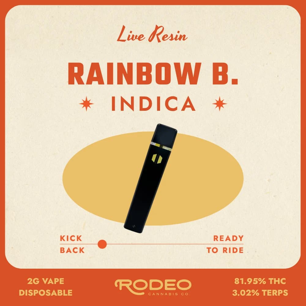 Rodeo Cannabis Rodeo Live Resin Rainbow B. (I) 2g Disposable Vape C0070000474
