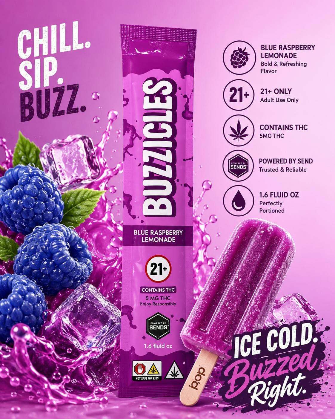 BUZZICLE Blue Raspberry Lemonade