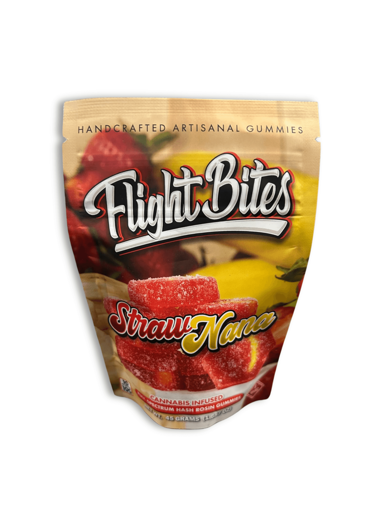 Flight Bites Gummies StrawNana Rosin Gummies 100mg