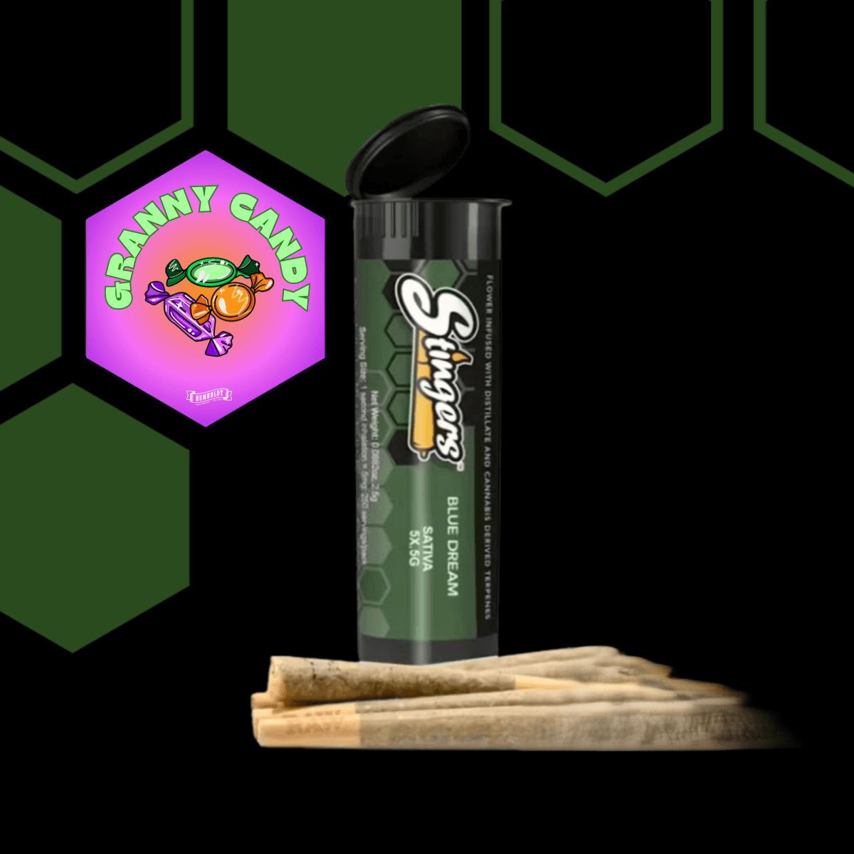Stingers Stingers Infused PreRoll (5 x 0.5g) Granny Candy