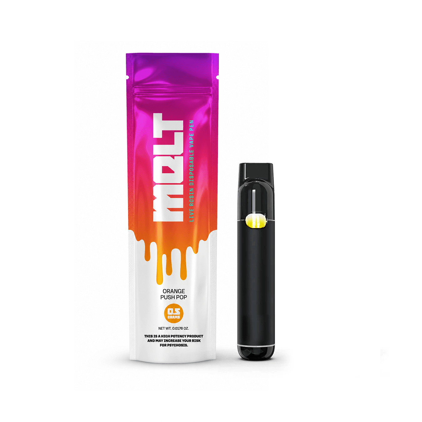 Melt ORANGE PUSH POP | 0.5G | LIVE ROSIN DISPOSABLE