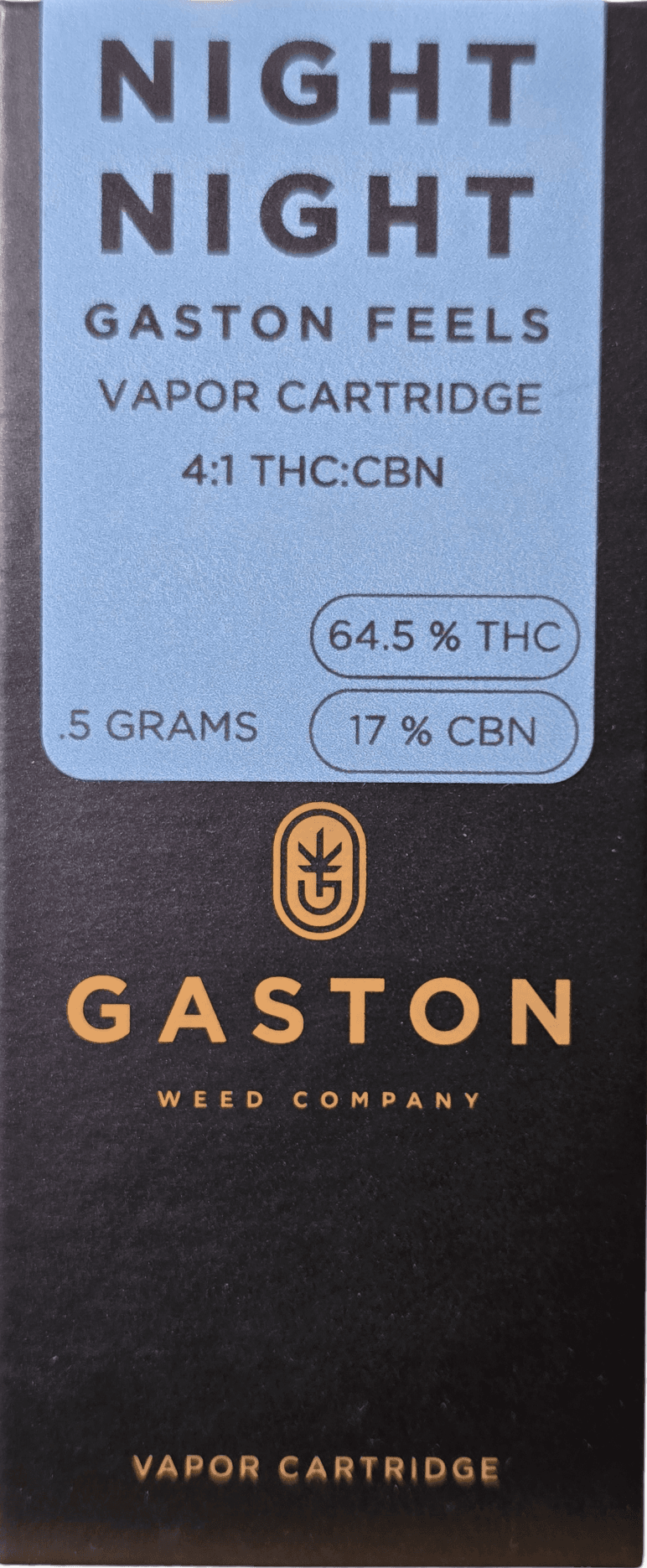 Gaston Gaston Feels Night Night thc/cbn 1/2grm resin cart