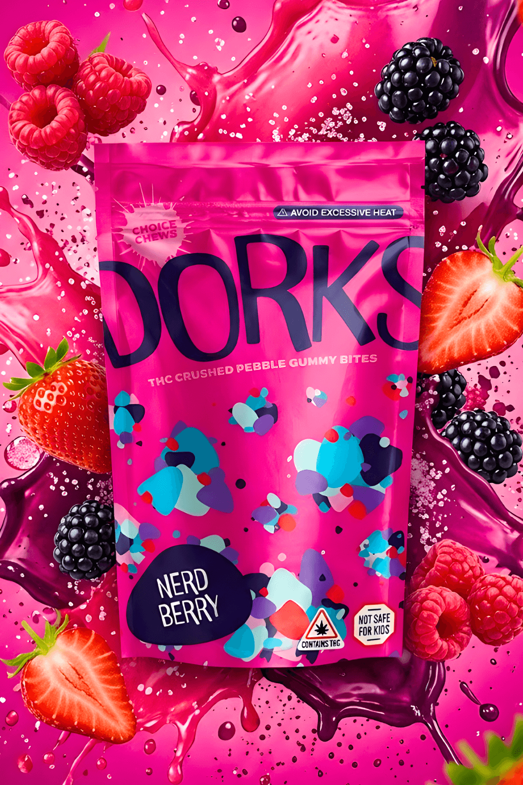 Choice Chews Gummies | Nerd Berry Dorks | 100mg | 20pk | Choice Chews