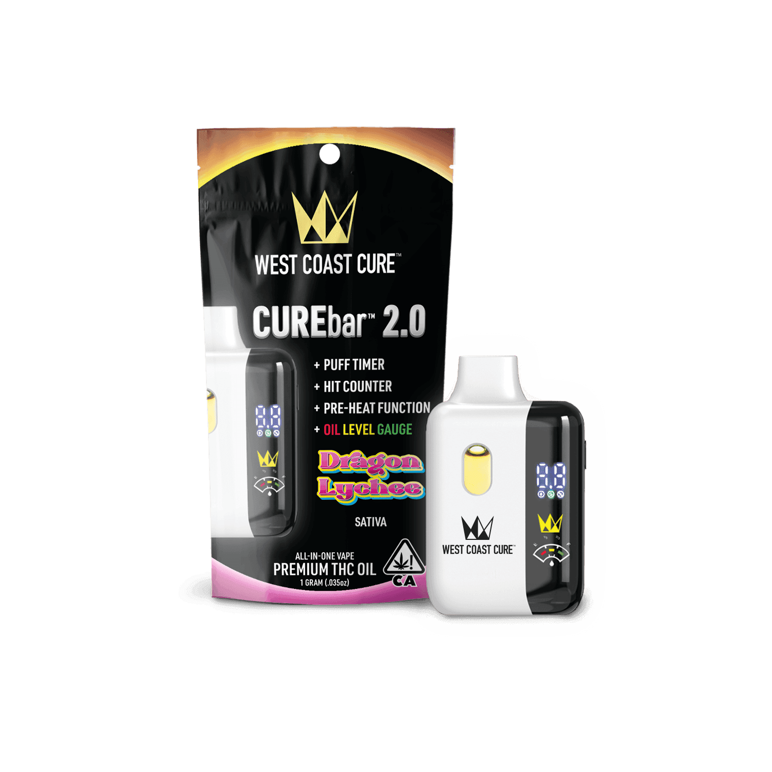 West Coast Cure CUREBAR 2.0 ALL-IN-ONE - DRAGON LYCHEE 1G