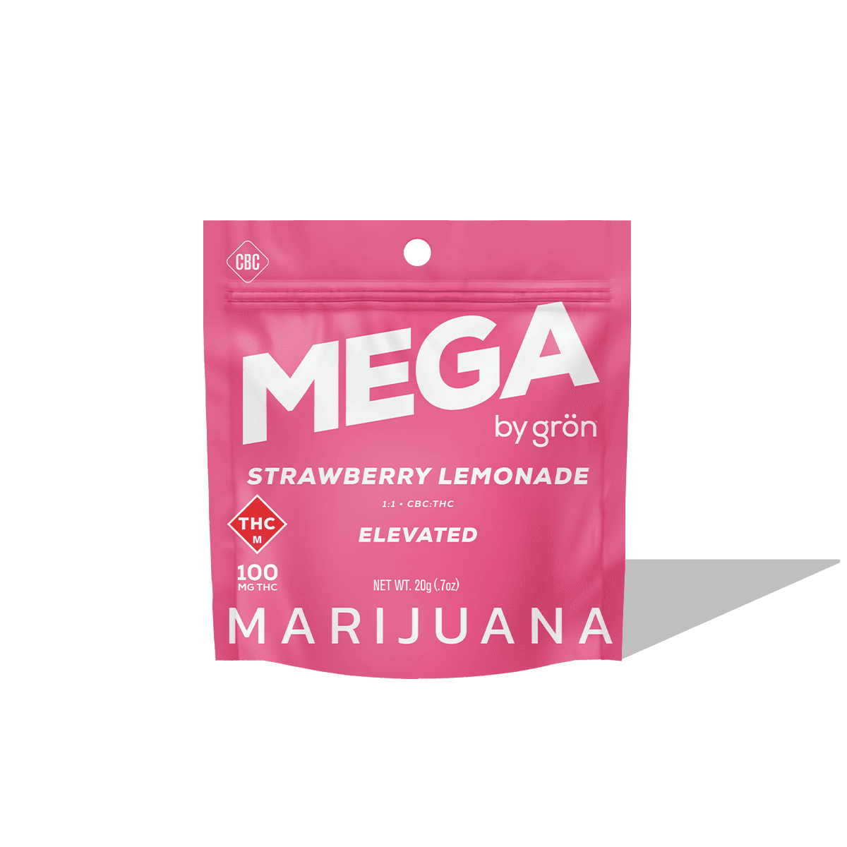 Grön 1:1 Strawberry Lemonade MEGA - CBC/THC - Elevated