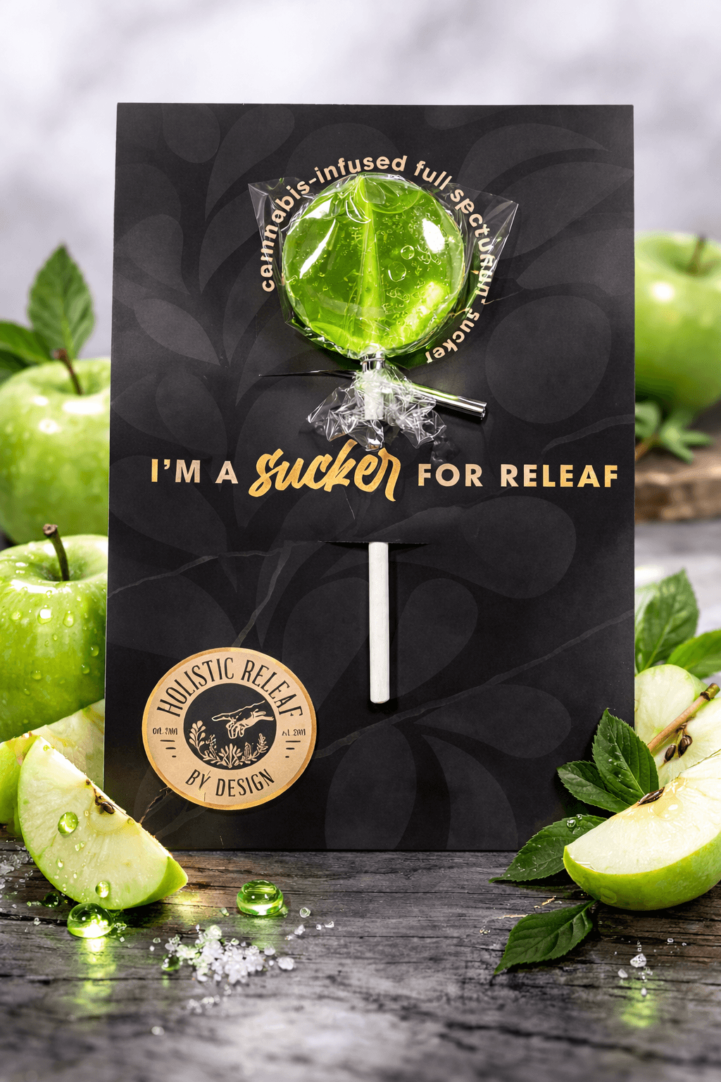Holistic Releaf By Design GreenApple-Suckers|HRBD|95.92mg