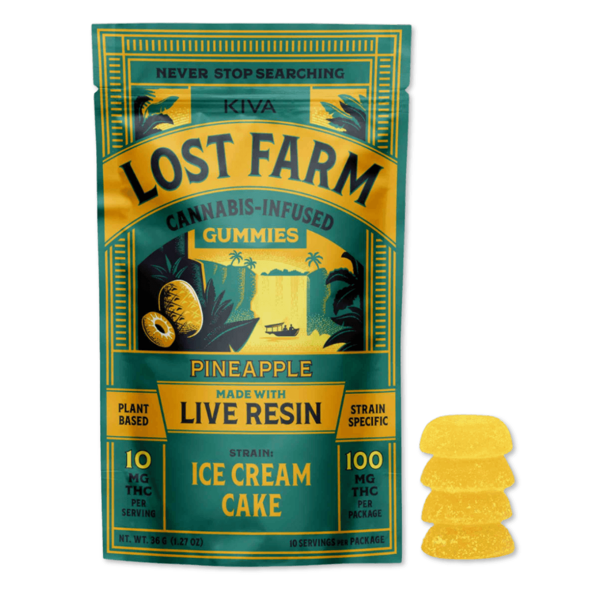 Lost Farm Pineapple | Live Resin Gummies | 100mg (10pk)