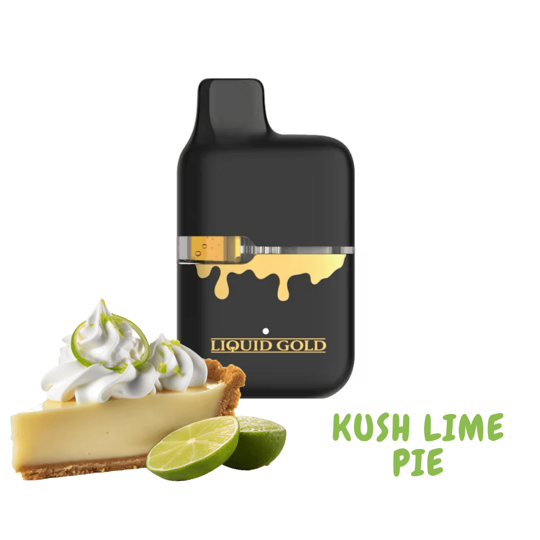 Liquid Gold Live Resin Distillate Blend Kush Lime Pie Disposable