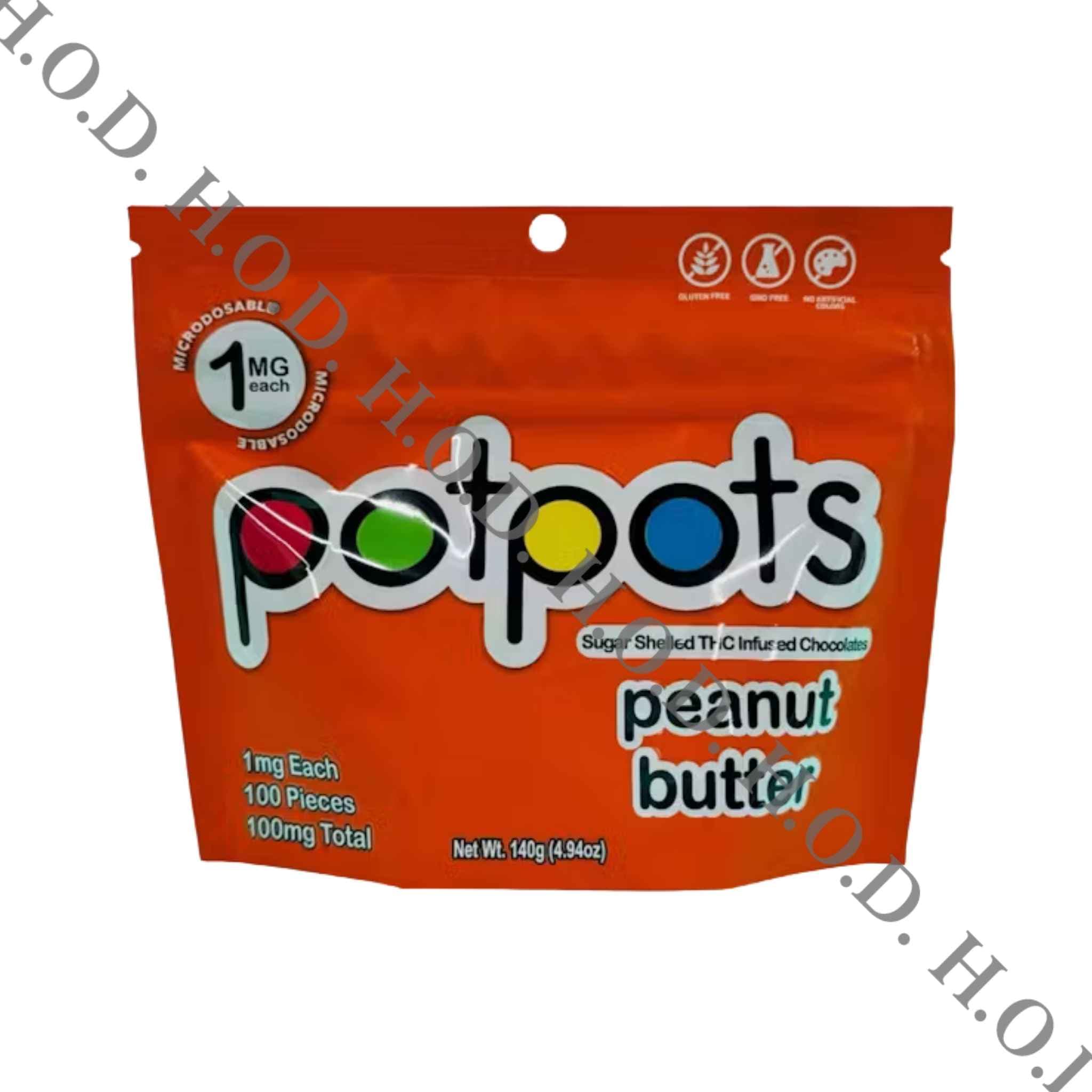 POTPOTS Potpots Peanut Butter Milk Chocolate Pieces 100x1mg