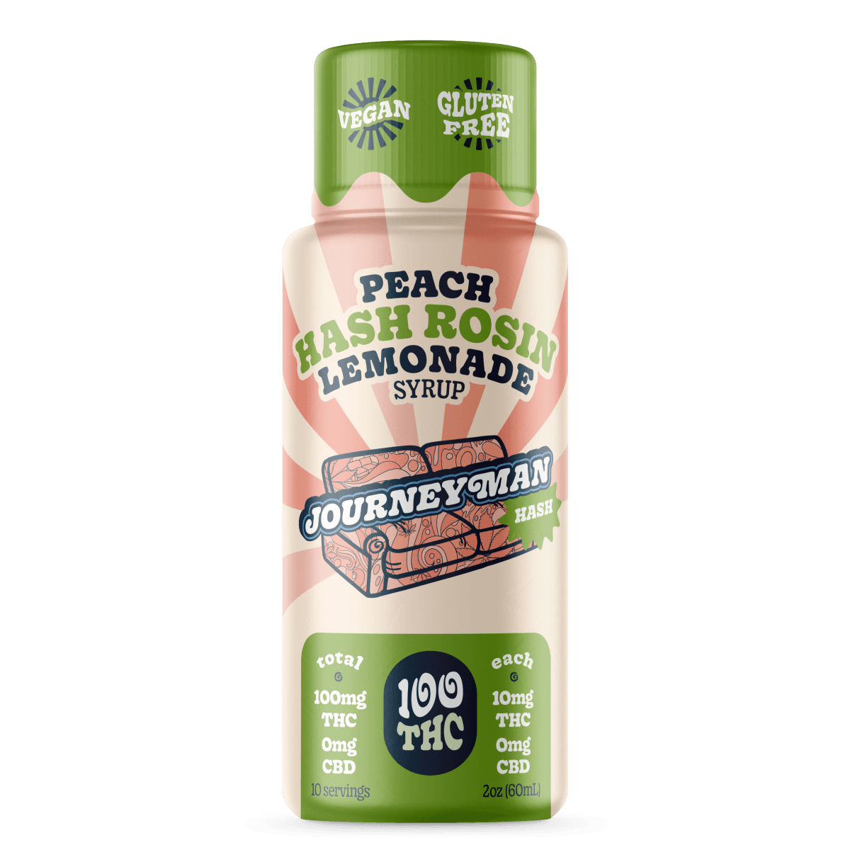 Journeyman Hash Rosin Peach Lemonade CBG 1:1 Syrup - Drink Mix