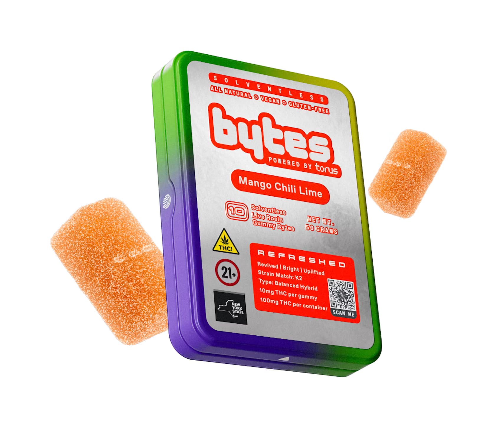 Bytes Mango Chile Lime "Energized" Live Rosin - Gummies - 10pk 100mg