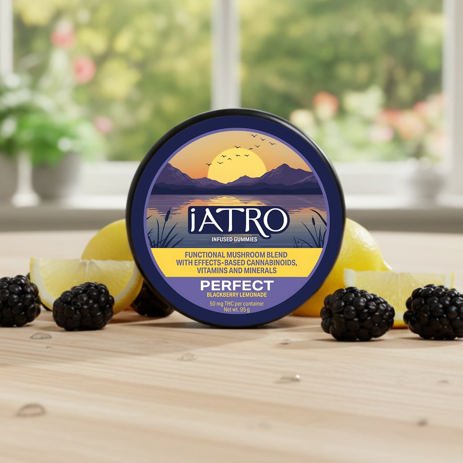 Iatro Gummies Iatro Functional Mushroom Gummies (Perfect) - Blackberry Lemonade 50mg THC