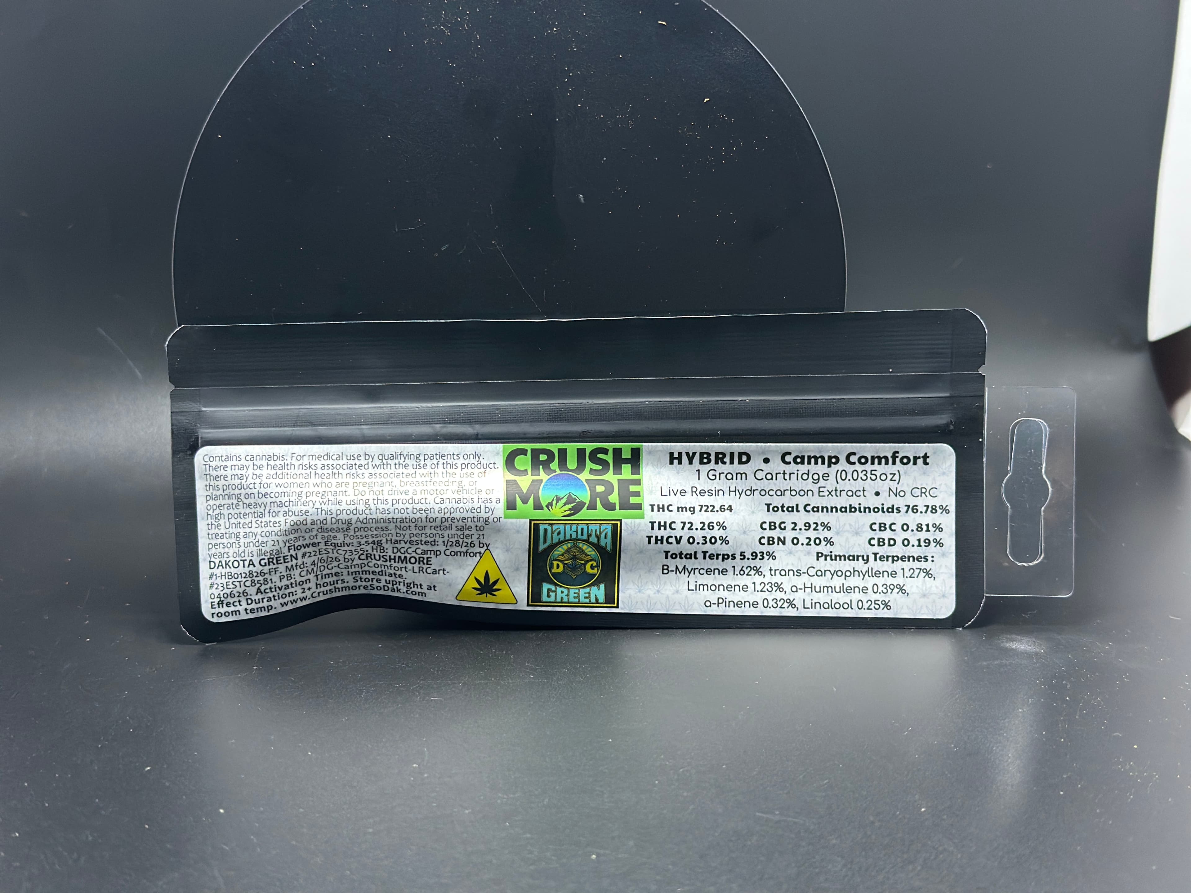 Crushmore CAMP COMFORT - 1g Live Resin Disposable