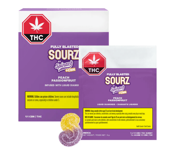 Spinach Fully Blasted Peach Passionfruit 1:1 CBN: THC Gummies | 10-Pack