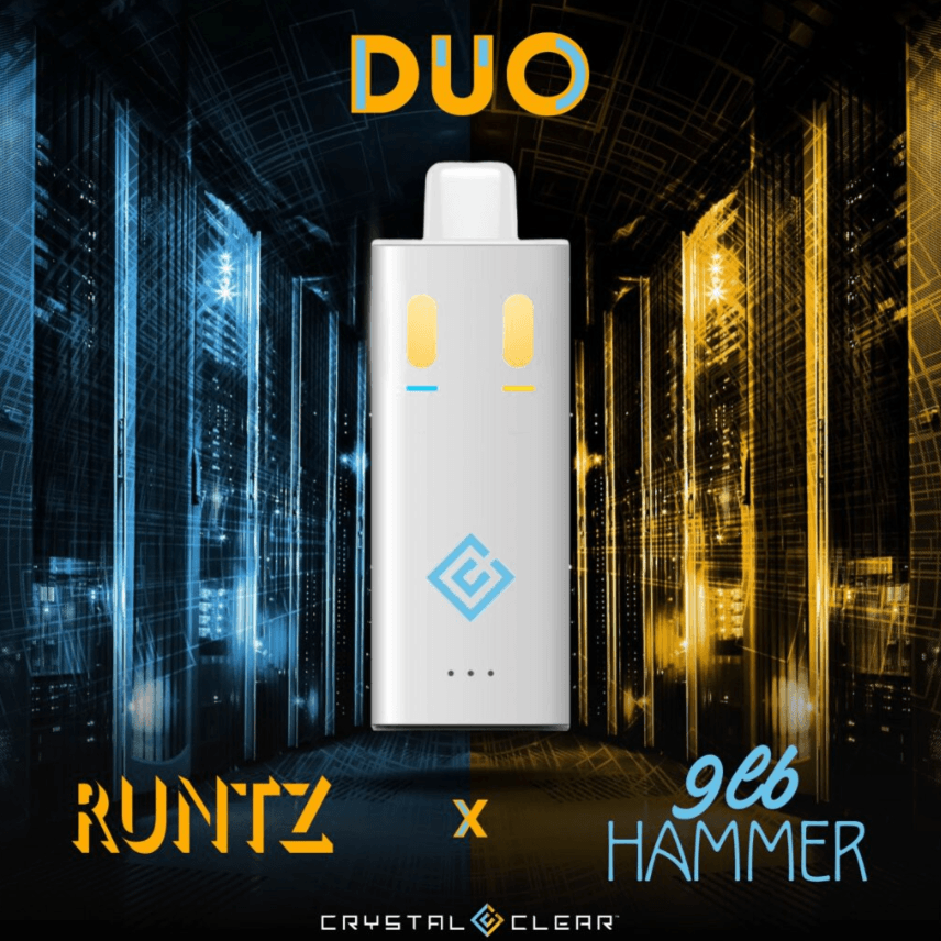 Crystal Clear Duo Vape Disposable | Crystal Clear | Runtz/9 Pound Hammer [Distillate] | 2g