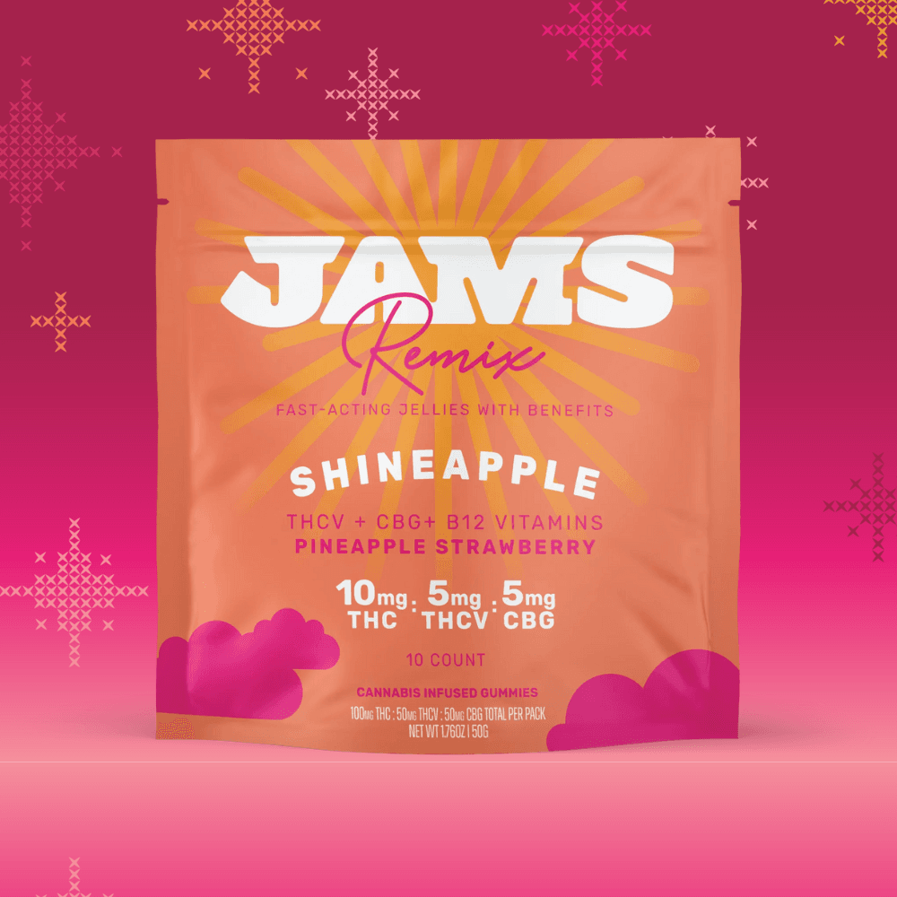 JAMS JAMS Fast Acting Jellies 100mg Remix: Shineapple 2:1:1 THC:THCV: CBG 10pc
