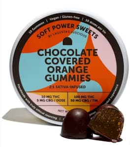 Soft Power Sweets GUMMIES - CHOCOLATE COVERED ORANGE - 100 MG - 10 PACK