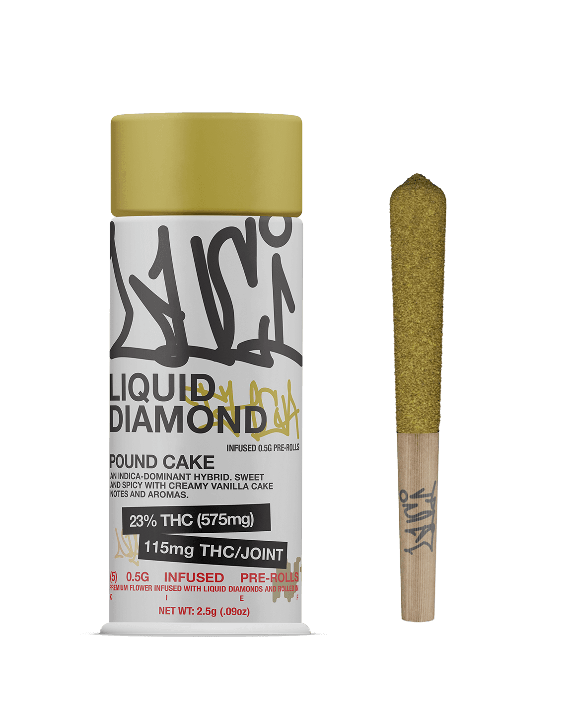 Luci Luci Pound Cake Liquid Diamond Infused 5-Pack Prerolls 2.5g
