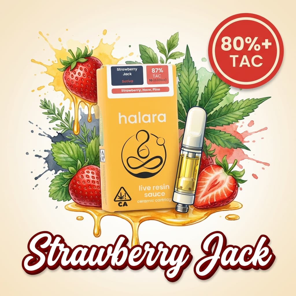 HALARA EXTRACTS LIVE RESIN SAUCE CARTRIDGE [1G] STRAWBERRY JACK - 1 G