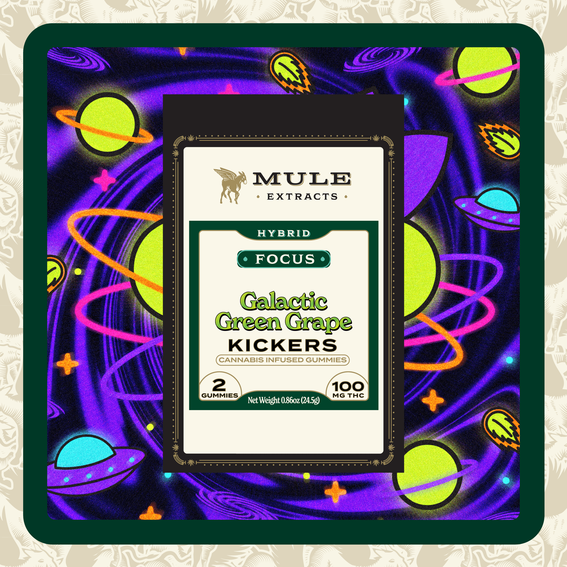 Mule Extracts GALACTIC GREEN GRAPE (H) - 100 MG - 2 PACK