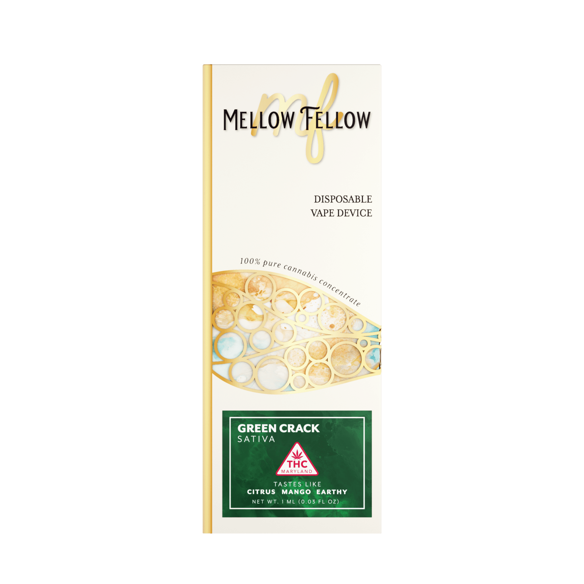 Mellow Fellow Green Crack 1g Disposable Vape