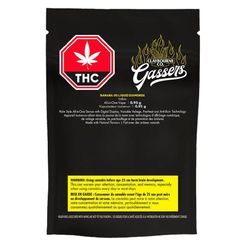 Claybourne Co. Claybourne Gassers - Banana OG Liquid Diamond 0.95g Disposable Vape