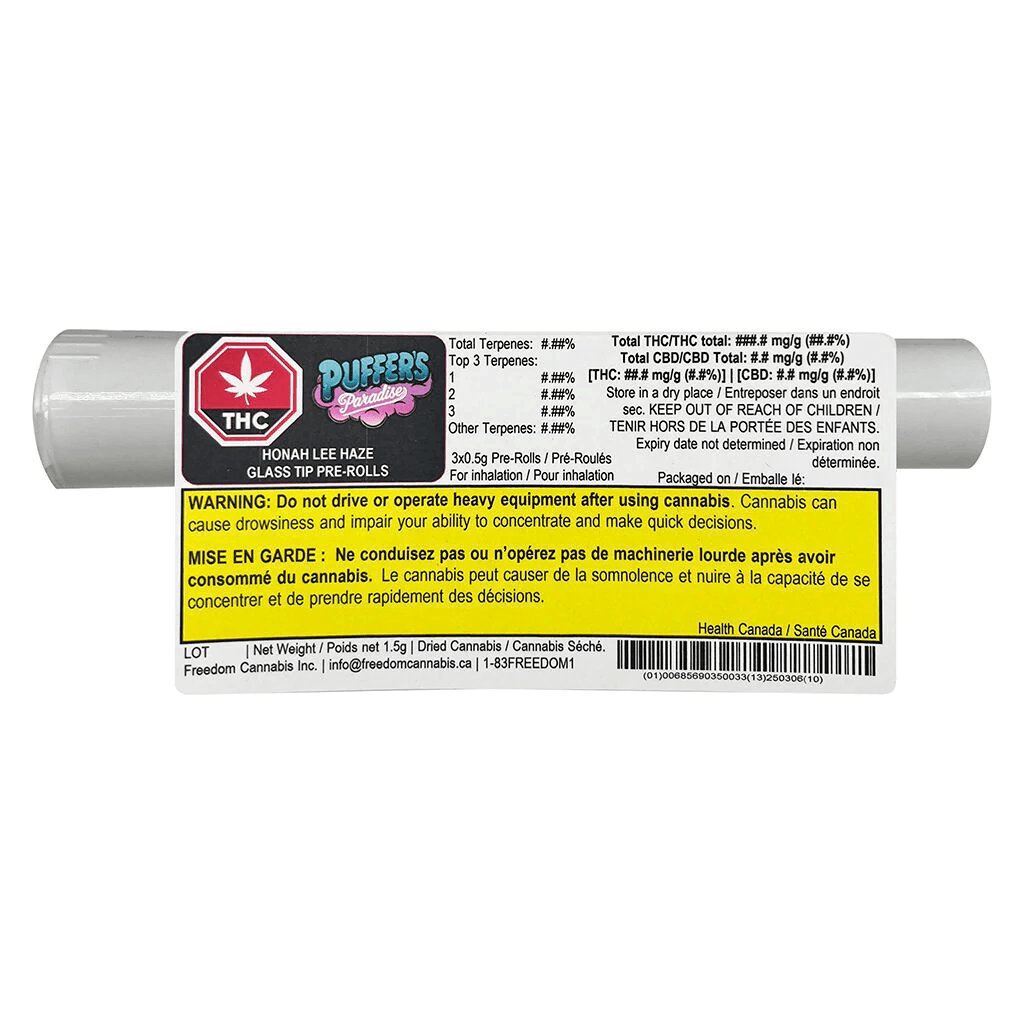 PUFFER'S PARADISE Honah Lee Haze 1 x Pre-Rolls