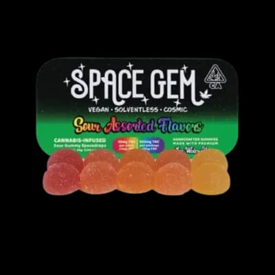 SPACE GEM Sour Space Drops Solventless Gummy 10 Pack 100MG