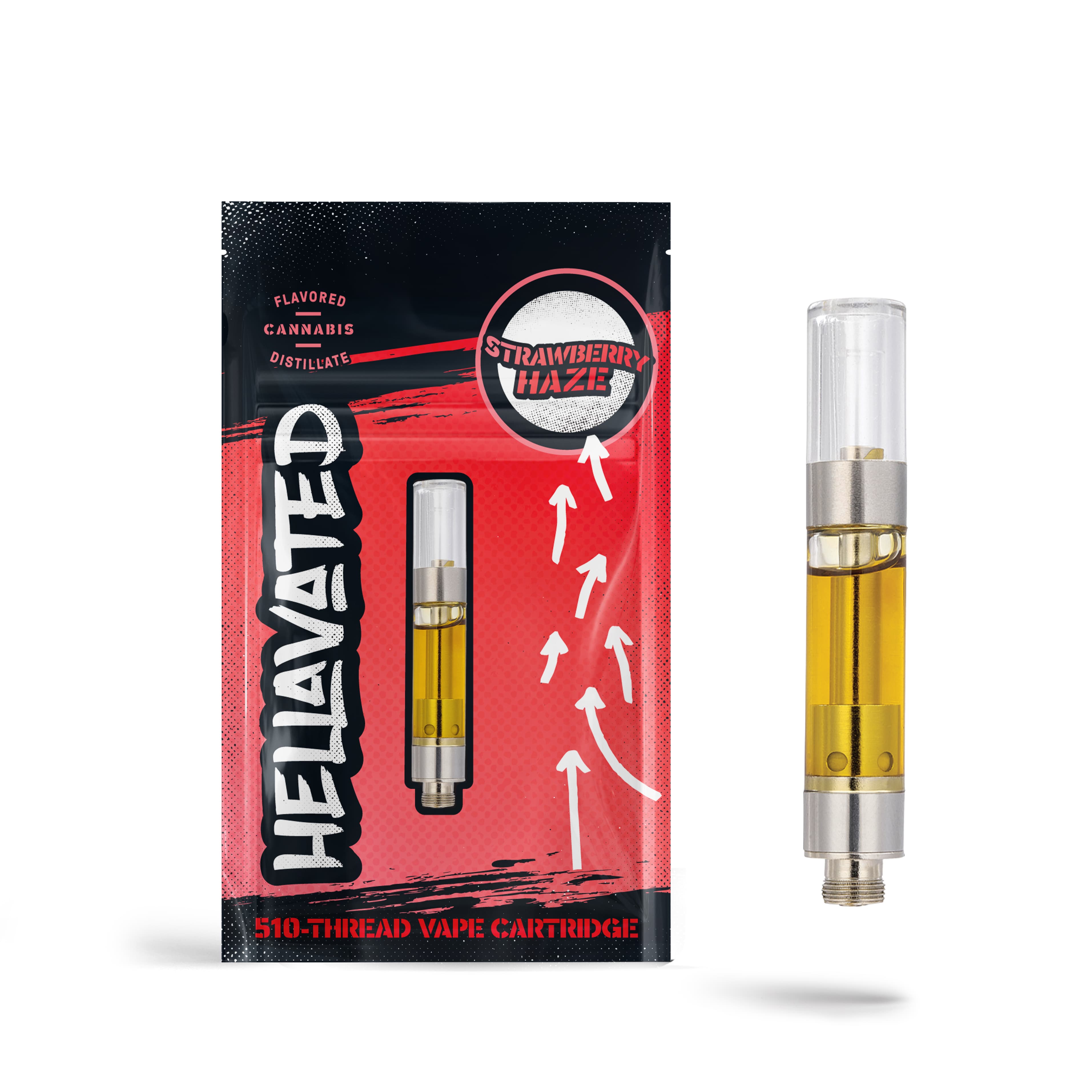 Hellavated Strawberry Haze Distillate Cartridge 1g