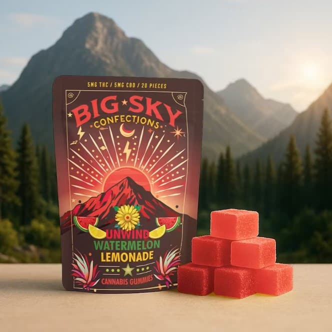 Big Sky Unwind Watermelon Lemonade 1:1 (THC:CBD) | Gummies | 100mg