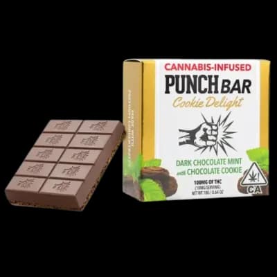 PUNCH Mint Dark Chocolate with Cookie Bar Single 100MG Single 100MG