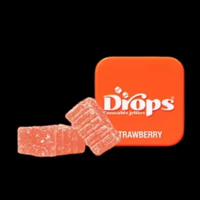 Drops Sour Strawberry Gummy 1:4 CBD:THC 2 Pack 100MG