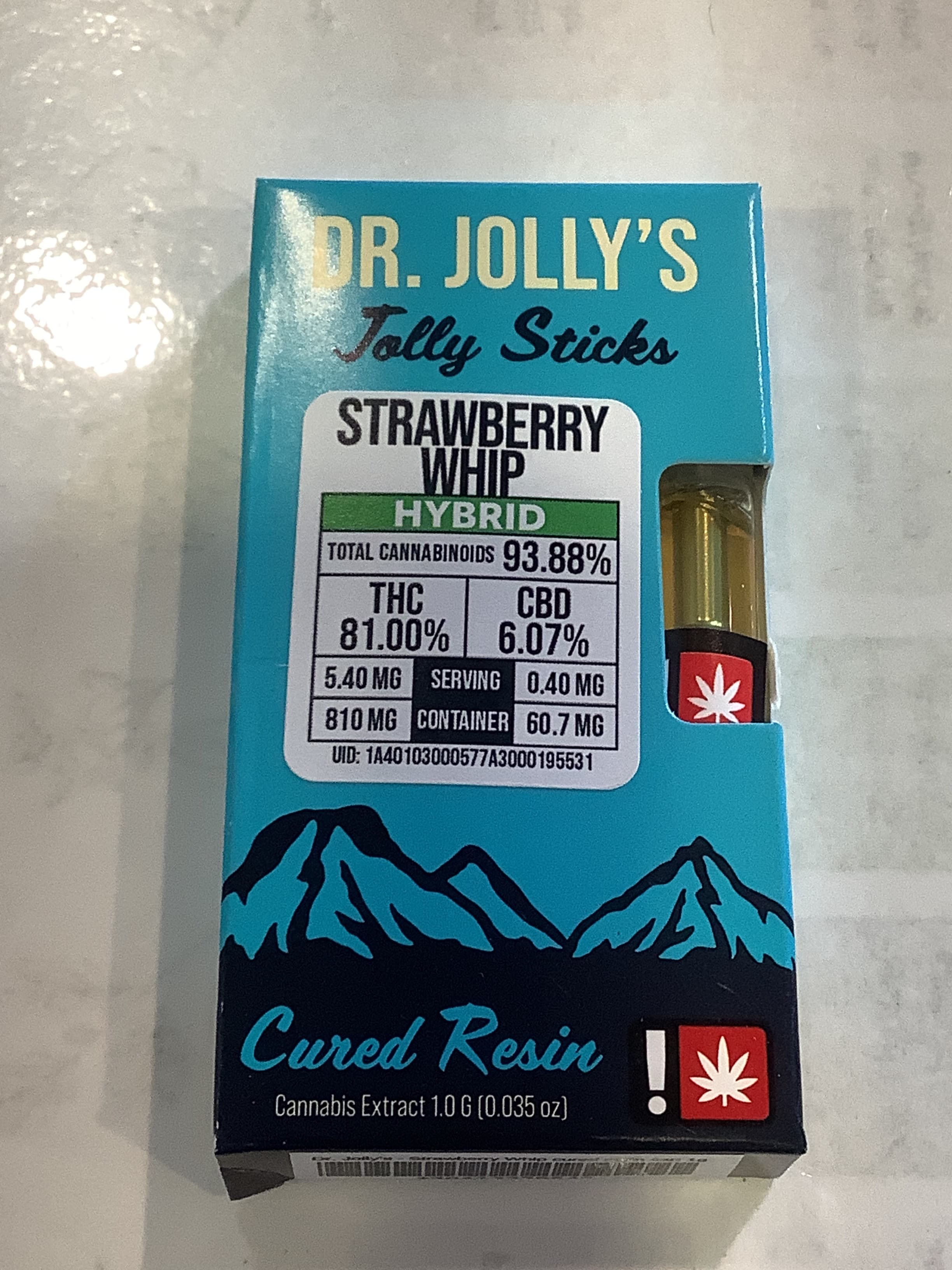 Dr. Jolly's STRAWBERRY WHIP Cured Resin Cartridge