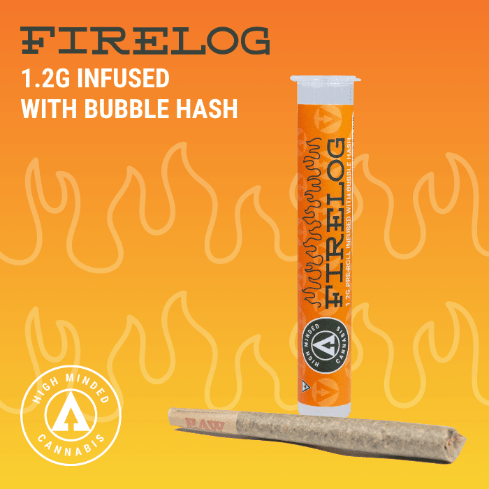 High Minded Firelog - Bubble Hash Pre-roll 1.2g - Cadillac Rainbows #7