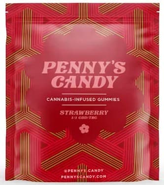 Penny's Candy Strawberry THC:CBD 1:1 Gummies (20 x 5mg) 100mg