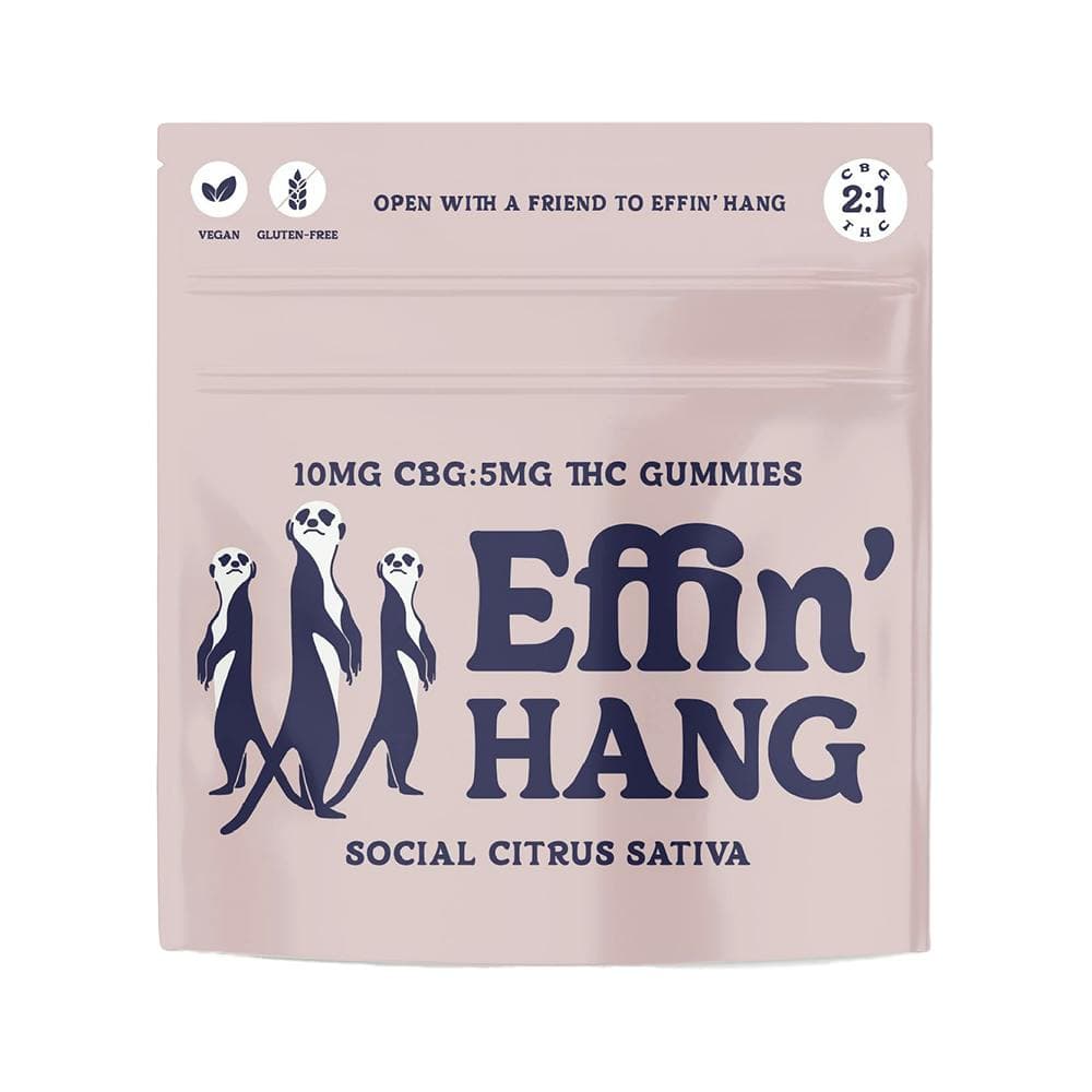 Effin' Hang Social Citrus Sativa 1:2 THC:CBG Gummies - 20 Pack