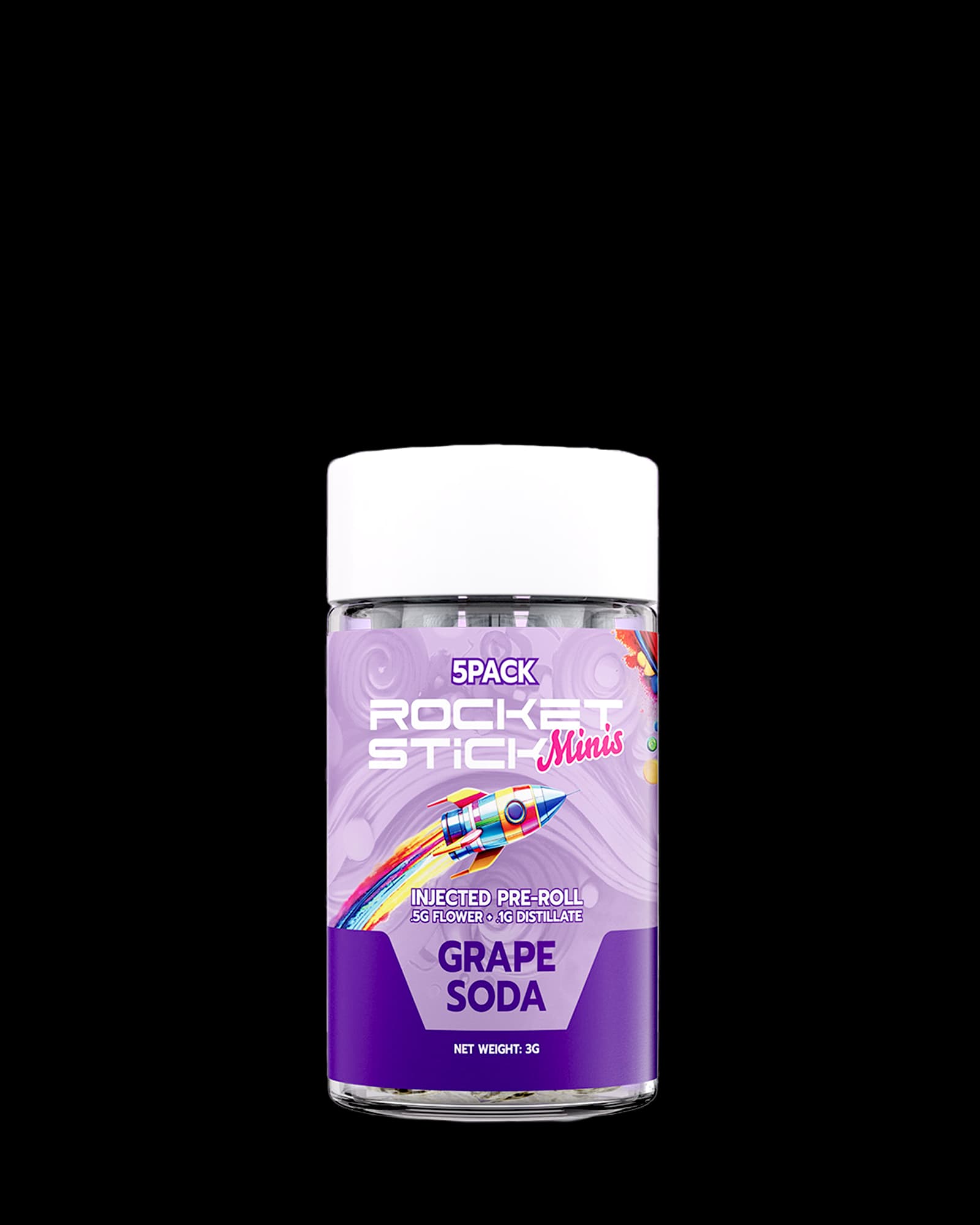 ROCKET GRAPE SODA INJECTED INFUSED PREROLL 5-PACK