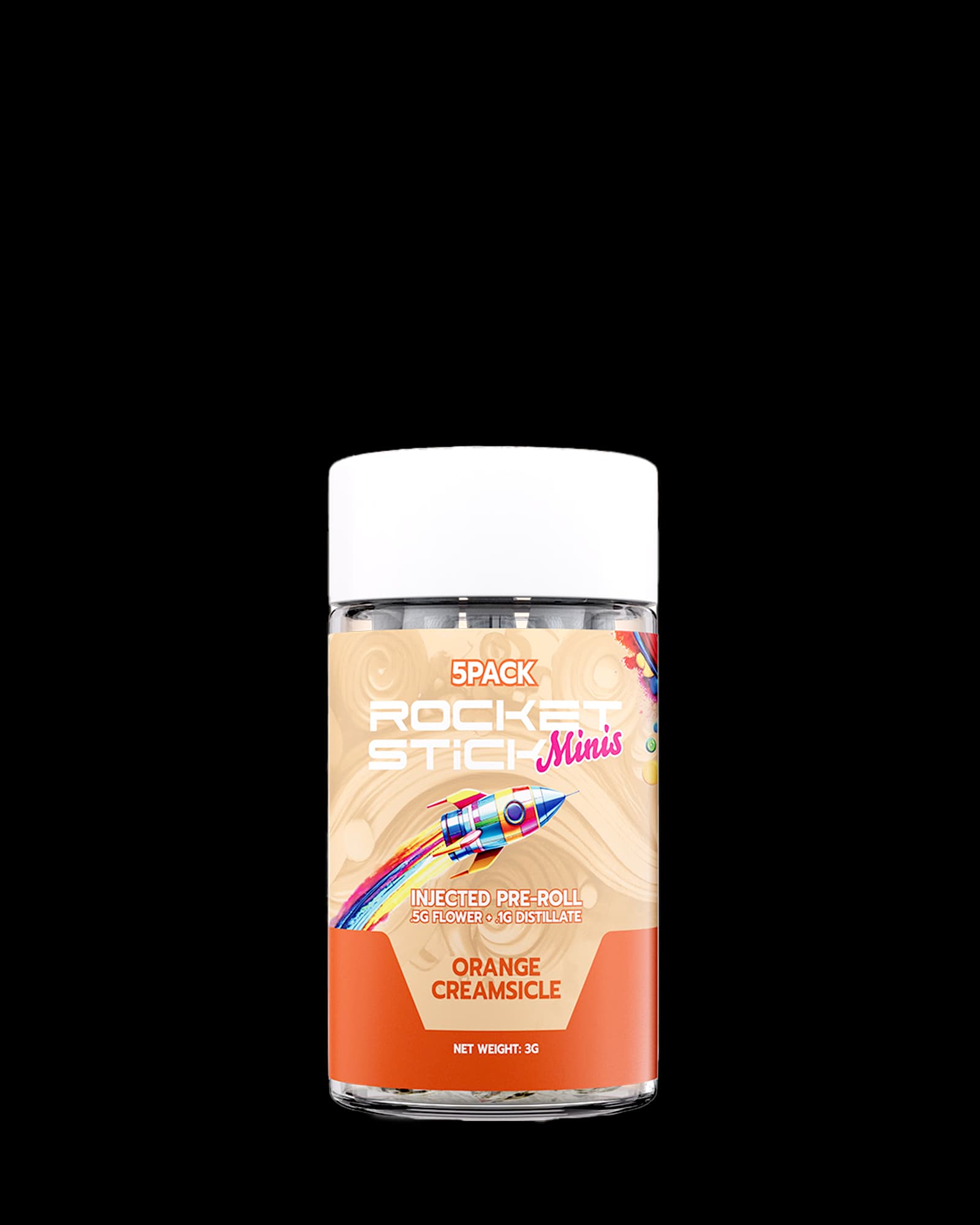 ROCKET ORANGE CREAMSICLE INJECTED INFUSED PREROLL 5-PACK